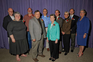 The college's 2009-2010 retirees join President Davie Jane Gilmour, right, at a celebratory breakfast in Le Jeune Chef Restaurant. Back row, from left, are Patrick Murphy, James Johnson, Harry Specht, James Shillenn, Karen Sileo and William Urosevich. Front row, from left, are Verna Caruso, Michael Stanzione and Linda Crayton.