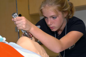 'Expect the Unexpected,' a hands-on workshop in Pennsylvania College of Technology%E2%80%99s paramedic lab, is among the offerings for the July 2008 SMART Girls residential session.