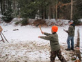 Scouts take turn in the hatchet-throwing event
