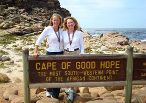 Rhonda J. Seebold, part-time instructor of dental hygiene at Pennsylvania College of Technology, left, visits the Cape of Good Hope as part of a People to People Citizen Ambassador Program trip to South Africa, accompanied by Marge Green, delegation leader and former president of the American Dental Hygienists' Association.