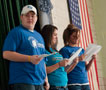 Among participating student-athletes are (from left) Zachary Plannick, a member of the Penn College archery team; and soccer players Katie Moltz and Juliette Yeager