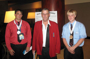 National SkillsUSA medalists from Pennsylvania College of Technology - Robert W. Brobst (left) and Christopher M. Gayman, with adviser Edward L. Roadarmel, assistant professor of drafting and computer aided design.