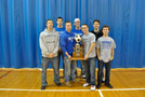 Members of the Wildcat men's soccer team are acknowledged for their championship