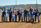 Wildcat softball seniors (from left, Amanda Reedy, Trisha Moser, Michelle Goodling, Amber Eck, Tiffany Diehm and Erin Bannon) join their families at Elm Park