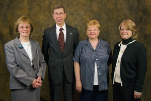 From left, Linda M. Morris, director of human resources%3A employment%2FEEO%3B Louis E. Myers, shipping%2Freceiving lead worker%3B and Marion C. Mowery, residence life assistant, were honored with Distinguished Staff Awards by Pennsylvania College of Technology. Jo-Ann Pacenta, far right, received the Part-Time Teaching Excellence Award.