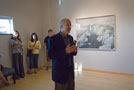 Artist Evan Summer conducts a gallery talk