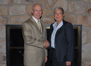 Susquehanna Health President and CEO Steven P. Johnson with Pennsylvania College of Technology President Davie Jane Gilmour.