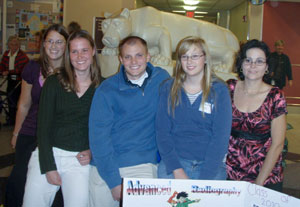 From left, Pennsylvania College of Technology radiography students Lita M. Muthler, of Mill Hall%3B Brittany A. Van Gilder, of Bloomsburg%3B Justin M. Thornley, of Randolph, N.Y.%3B Natasha A. Mapes, of Mifflinburg%3B and Tammy M. Bergquist, of Montoursville, were selected by their classmates to represent the Class of 2010 at the Radiography Student Day %E2%80%9CTechnibowl%E2%80%9D at Penn State Milton S. Hershey Medical Center.