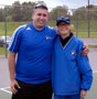 James Kyle Hanjaras and tennis coach Aimee Plastow