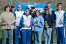 Celebrating Senior Day for the tennis team are, from left, Robert Kemrer and his parents, Daniel and Wanda; Danielle Trout, with parents Rick and Deb; and Shane Burridge, escorted by parents Steve and Anne