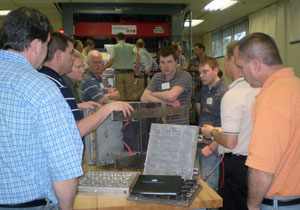 Plastics industry professionals participate in the National Hands-On Thermoforming Workshop at Pennsylvania College of Technology. (Photo by JoAnn Otto, secretary, Plastics Manufacturing Center)