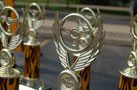 Trophies await the results of afternoon judging