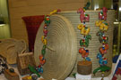 A colorful parade of animals adorns basketry