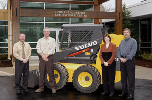 From left, Brett A. Reasner, assistant dean of natural resources management, Pennsylvania College of Technology%3B Henry J. Sorgen IV, regional manager, Highway Equipment and Supply Co., Lock Haven%3B Mary A. Sullivan, dean of natural resources management, Penn College%3B and David R. Loveland, training manager for Volvo Construction Equipment North America. Sorgen and Loveland are members of the school%E2%80%99s Heavy Equipment Technology advisory committees.