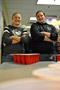 Student Ambassador Rachel E. Heller (left) with her 'water pong' partner