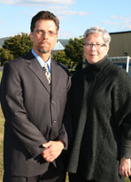 Wayne M. Parfitt and college President Davie Jane Gilmour