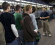 Students hear from Bryan M. Toth, a welding and fabrication technology student from Stratford, Conn.
