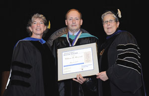 From left, Lizabeth S. Mullens, vice president for academic affairs%2Fprovost%3B Dr. William B. Urosevich, the 2008 Veronica M. Muzic Master Teacher Award recipient%3B and Penn College President Davie Jane Gilmour.