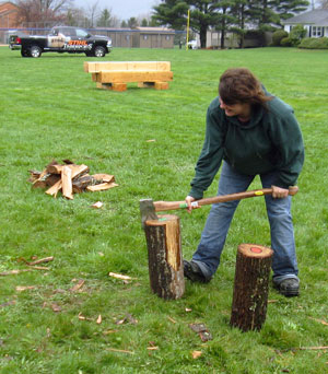Angela M. Poleto, a forest technology student from Lock Haven, during the Bolt Split event.