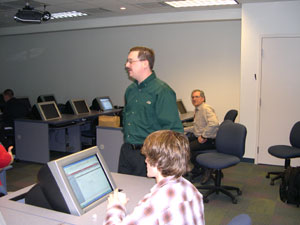 ADP's Keith Bohling discusses online estimating with Collision Repair students and faculty this week.