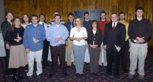 Alpha Chi inducted juniors and seniors representing the top 10 percent of their classes.