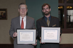D.E. Rightmire, Distinguished Alumnus Award recipient, left%3B and James A. Asbury, Alumnus Achievement Award recipient.