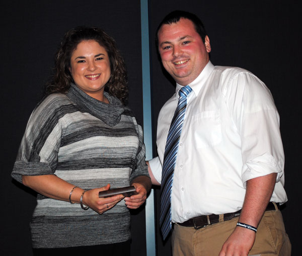 Student Leader of the Year Amy E. Vanderwall, with outgoing Student Government Association President Adam J. Yoder
