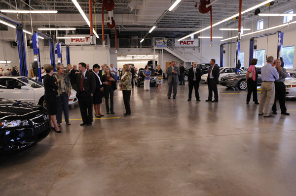 A crowd gathers for the dedication of the new Honda lab in the ATC.