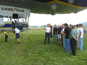 Penn College students get a low-lying view of a high-profile airship.