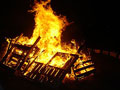 Flames light the night at Homecoming bonfire