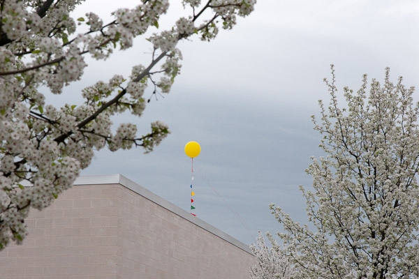 Follow the yellow balloon & to the Center for Business & Workforce Development. A similar red balloon guided visitors to the Construction Masonry Building.