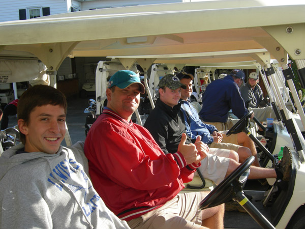 The student team of Kurt Linhart, Joseph Peters, Chad Vuocolo and Dan Kramer finished Saturday's round at 9-under.
