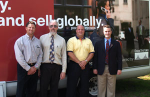 From left%3A Mark Denlinger, account manager, NEC Unified Solutions%3B Jeff Weaver, assistant professor, Penn College%3B Timothy Weidman, senior sales engineer, NEC Unified Solutions%3B and Paul Legere, account manager, Cisco Systems.