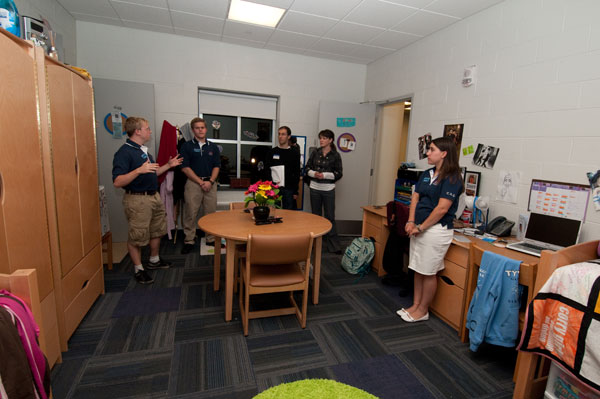 A tour of Dauphin Hall takes visitors through a residents room. 