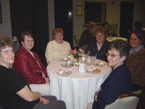 A tableful of student supporters at Institutional Advancement's 'thank you' reception.