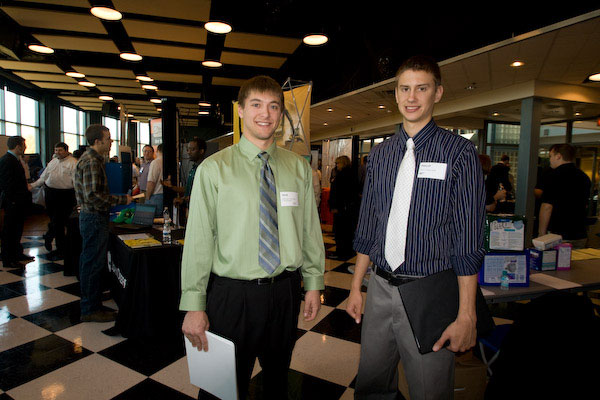 Building automation technology students Jake Smerekar, left, and Phillips Kaylor are dressed to impress.