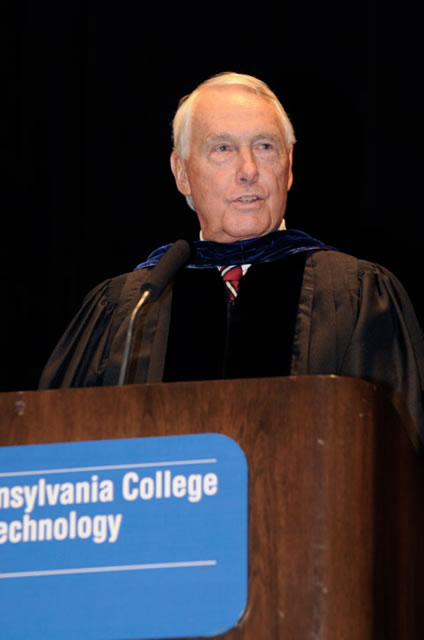 Robert E. Dunham, chairman of the college board of directors, authorizes the conferral of degrees and certificates.