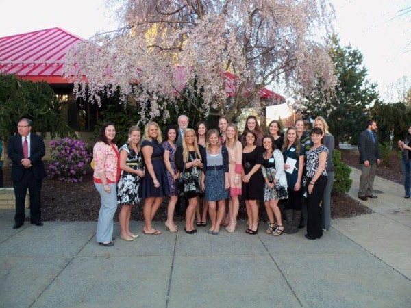 Mentor Daniel J. Doyle, a retired history professor and Master Teacher (in back row) with the Student American Dental Hygienists' Association