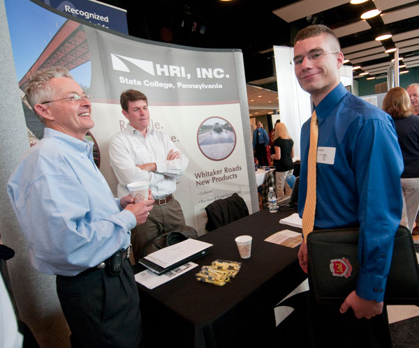 Civil engineering technology student Edward Race, at the HRI Inc. booth.