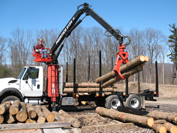 The School of Natural Resources Management's new log truck is demonstrated at Open House.