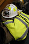 Firefighters' gear, at the ready