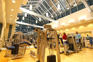 Members-only preview heralds reopening of College's Fitness Center. (Photo by Phillip C. Warner, student writer-photographer)