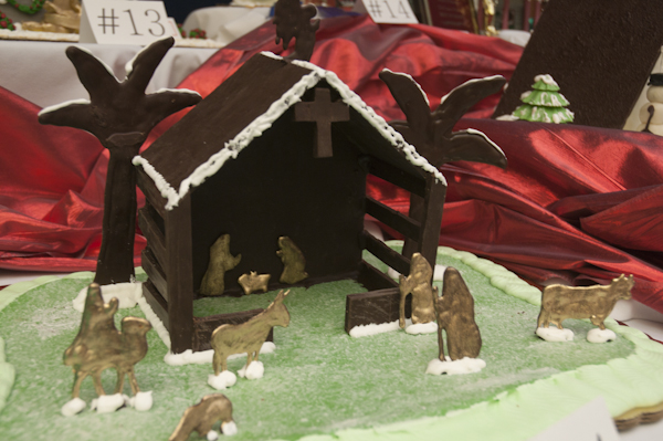 A chocolate crèche recreates the first Christmas.