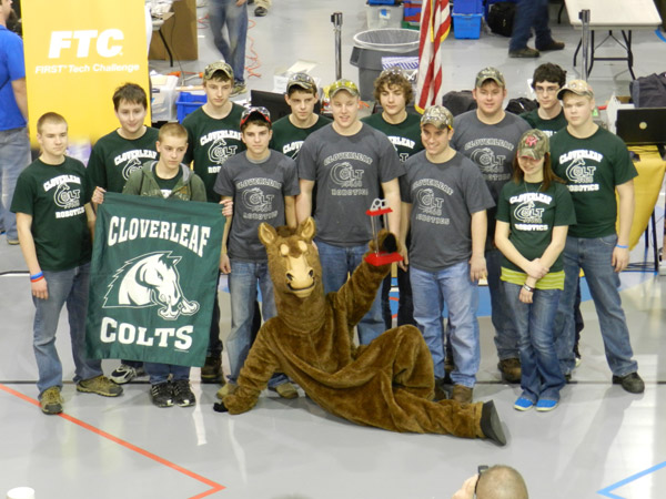 The conquering Colts team from Cloverleaf Schools in Ohio takes its place as event winners.