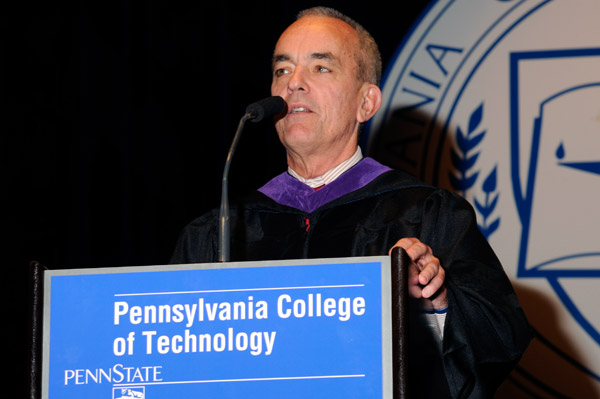 State Rep. Garth Everett, R-Muncy, a member of the Penn College Board of Directors, joins in the conferral of degrees and certificates upon graduates. 