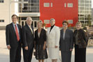 Among the dignitaries making the tour, from left: Dana Gioia, chairman of the National Endowment for the Arts; U.S. Rep. Don and Carol Sherwood; Penn College President Davie Jane Gilmour; Veronica M. Muzic, special assistant to the vice president for academic affairs; and Lisette N. Ormsbee, library director.