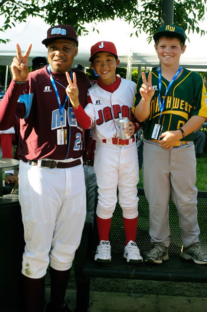 Little Leaguers - and one not-so-Little Leaguer - show that ballplayers come in all sizes.