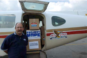 Scott Welch arrives in Baton Rouge, La., with a full load of medical supplies.