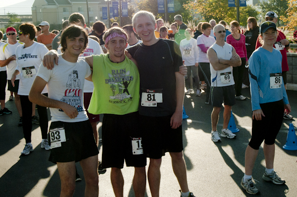 The cross-country team was well-represented in the 5K field by (from left) Mike Fischer, Travis Cain and Daniel Flynn.