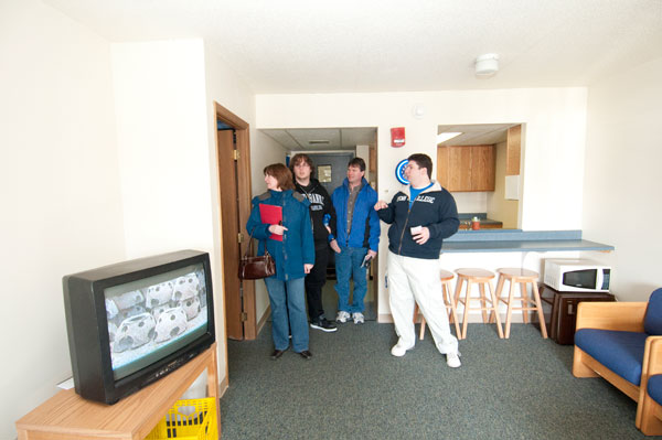 The College West Apartments complex was open for tours of on-campus housing.